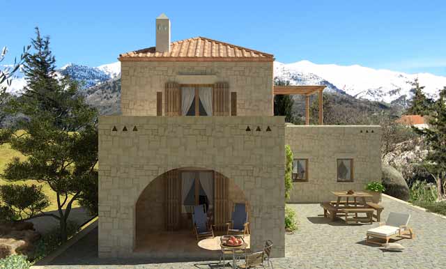 Stone house with large veranda